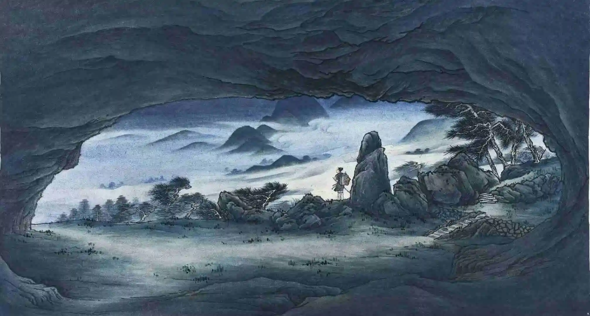 Chinese classical landscape illustration