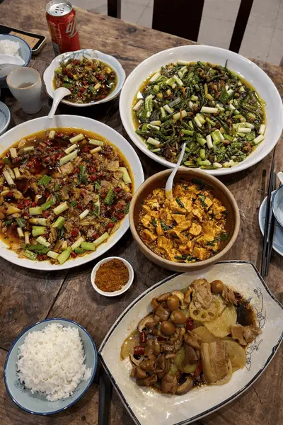 A variety of Chengdu dishes showing that local cuisine is more than just spicy